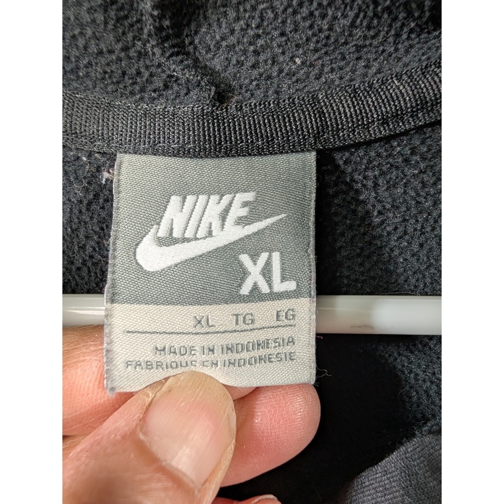 Nike Mens Therma-Fit Pullover Hoodie Black XL White Piping Swoosh Logo - Picture 4 of 9